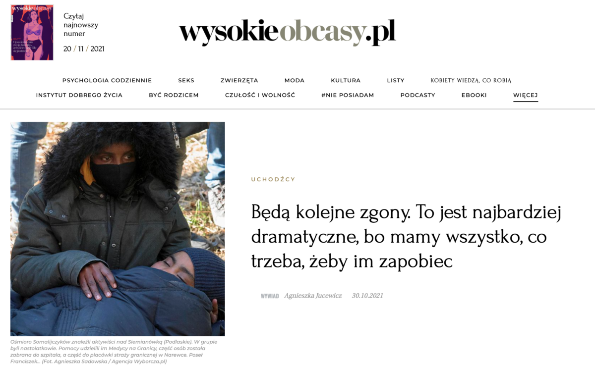 Wysokie obcasy.pl: „Będą kolejne zgony. To jest najbardziej dramatyczne, bo mamy wszystko, co trzeba, żeby im zapobiec”