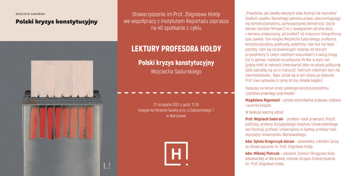 40 Lektury prof. Hołdy: Polski kryzys konstytucyjny
